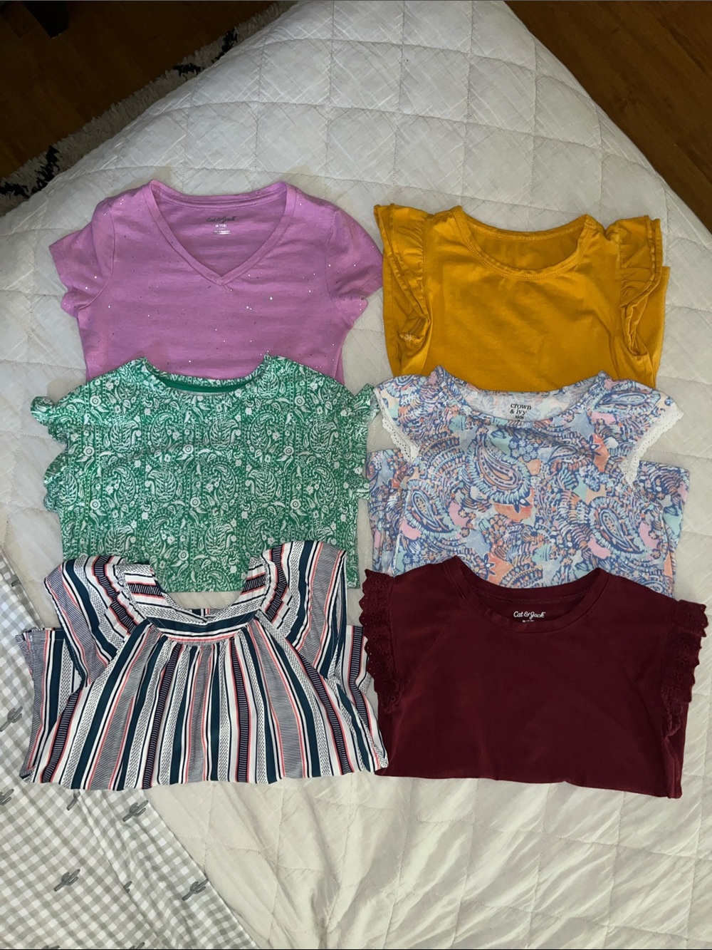 Girls Mixed Short Sleeve Top Bundle - Bright & Patterned Collection